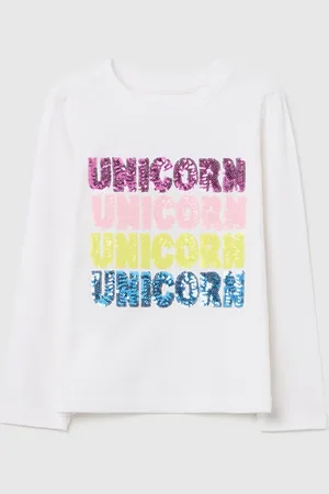 OVS T-shirt Maniche Lunghe Scritta "unicorn" Di Paillettes, Bambina