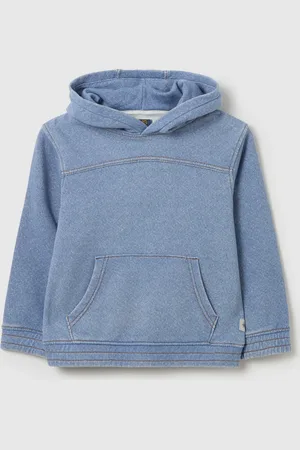 OVS Felpa In Cotone Effetto Denim Con Cappuccio, Bambino