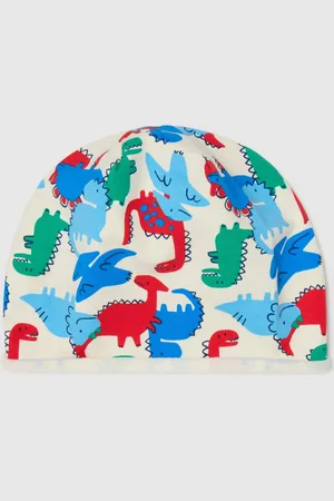 FAGOTTINO Berretto In French Terry Con Stampa Dinosauri, Bambino