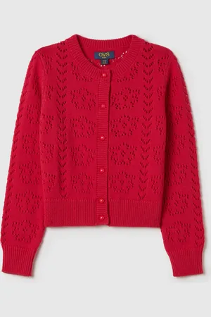 OVS Cardigan In Cotone Con Lavorazione Traforata, Bambina