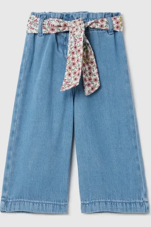 FAGOTTINO Pantaloni A Gamba Larga Con Cintura Floreale, Bambina