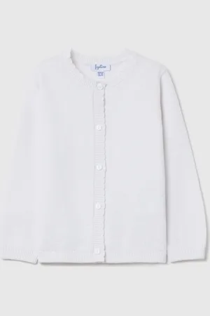 FAGOTTINO Cardigan In Cotone Con Scollo Ondulato, Bambina