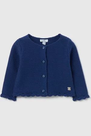 FAGOTTINO Cardigan In Cotone Con Profili Ondulati, Neonata