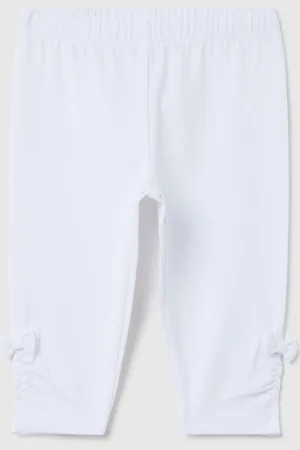 FAGOTTINO Leggings In Cotone Stretch Con Fiocchetti, Neonata