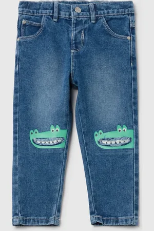 FAGOTTINO Jeans Cinque Tasche Con Stampa Coccodrilli, Bambino