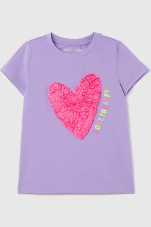 Love Therapy T-shirt Con Applicazione Cuore E Ricamo, Bambina