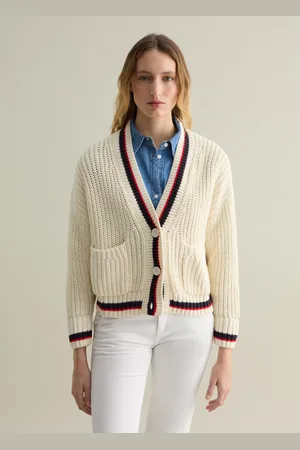 PIOMBO Cardigan Con Profili A Contrasto, Donna