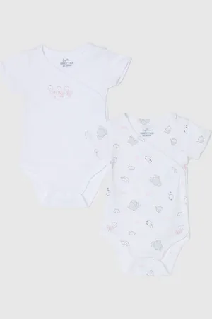 FAGOTTINO Bipack Body In Cotone Bio Scollo A V Con Stampa, Neonata