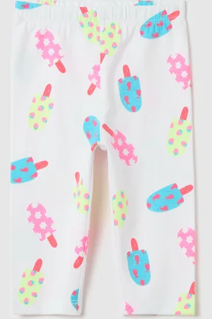 FAGOTTINO Leggings A Tre Quarti In Cotone Stretch Con Stampa, Bambina