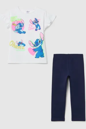 OVS Jogging Set In Cotone Stretch Con Stampa Stitch, Bambina