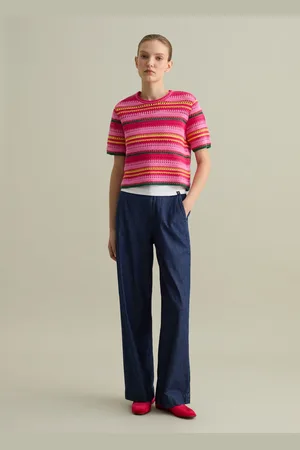 PIOMBO Maglia Crochet A Righe , Donna
