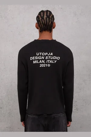 UTOPJA Light Knit Crewneck Black, Uomo
