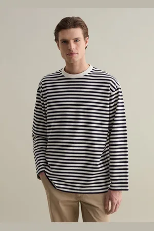 PIOMBO T-shirt Boxy Fit A Righe, Uomo