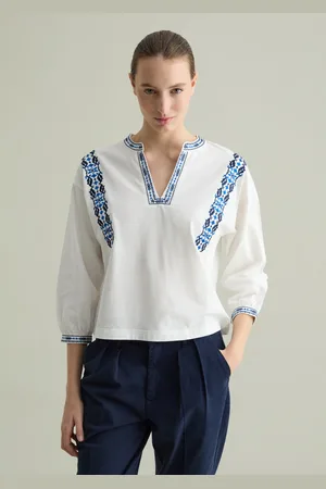PIOMBO T-shirt Con Ricami Etnici, Donna