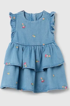 FAGOTTINO Abito In A Balze Con Ricamo Fiori, Bambina