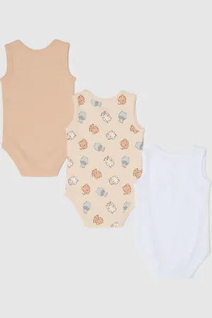 FAGOTTINO Tripack Body Smanicati In Cotone Bio Con Stampa, Unisex