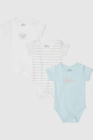 FAGOTTINO Tripack Body In Cotone Bio Con Stampa, Neonato
