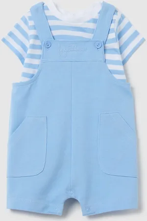FAGOTTINO Set T-shirt In Fantasia A Righe E Salopette In Cotone, Neonato