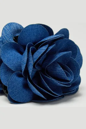OVS OVS , Fermaglio Per Capelli Floreale Effetto Denim, Donna