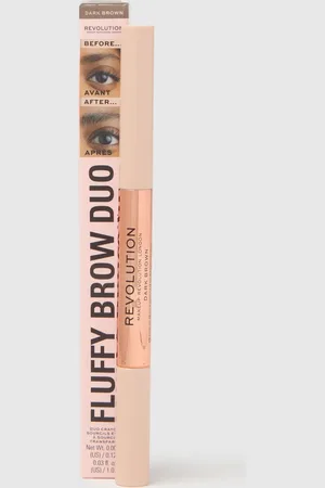 Revolution Fluffy Brow Filter Duo Dark Brown Matita Sopracciglia, Donna