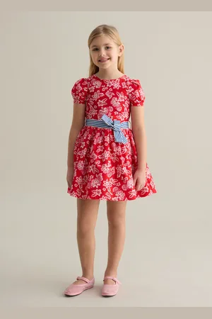 OVS Abito Floreale Con Cintura A Righe, Bambina