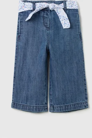 FAGOTTINO Jeans A Gamba Larga Con Cintura Floreale, Bambina