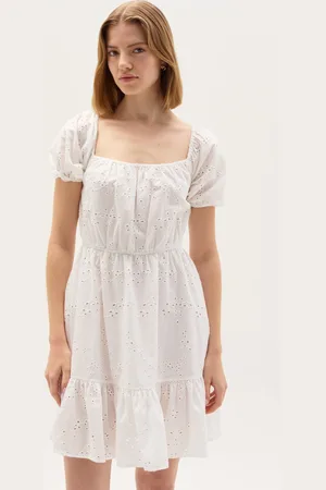 OVS Vestito Corto A Balze In Sangallo, Donna