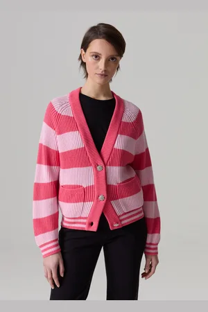 PIOMBO Cardigan A Righe Con Bottoni Gioiello, Donna