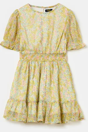 OVS Abito In Fantasia Floreale Con Balza, Bambina