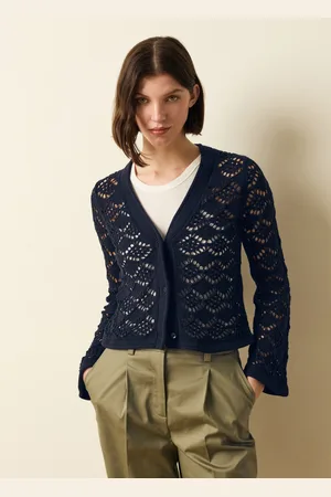 OVS Cardigan Crochet Scollo A V, Donna