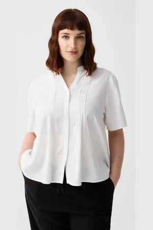 OVS Blusa In Lino E Viscosa Con Bottoni Curvy, Donna