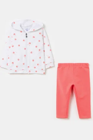 FAGOTTINO Jogging Set In Cotone Stretch Con Stampa, Bambina