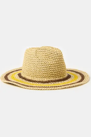 PIOMBO Cappello Di Paglia Con Dettaglio A Righe, Donna