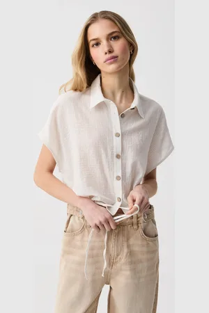 OVS Camicia In Garza Di Cotone Con Coulisse, Donna