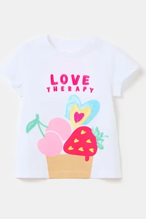Love Therapy T-shirt In Cotone Stampa Frutta E Paillettes, Bambina
