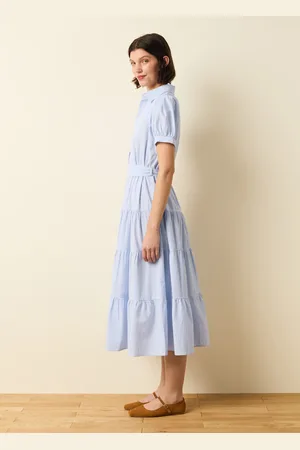 OVS Vestito Chemisier A Balze Righe Sottili, Donna