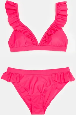OVS Bikini Tinta Unita Con Volant, Bambina