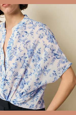 OVS Blusa Floreale Con Nodo, Donna