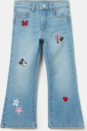 OVS Jeans Flare Fit Ricamo Minnie E Topolino, Bambina