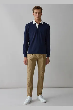 PIOMBO Pantalone Chino Con Trama Ripstop, Uomo