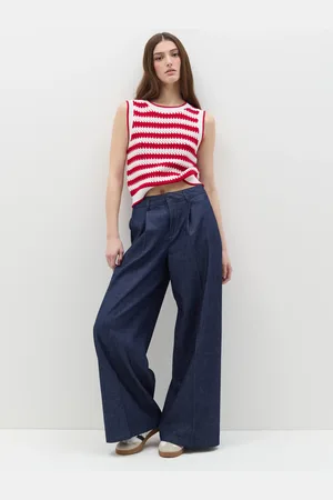 OVS Jeans Fluido A Gamba Larga Con Pinces, Donna