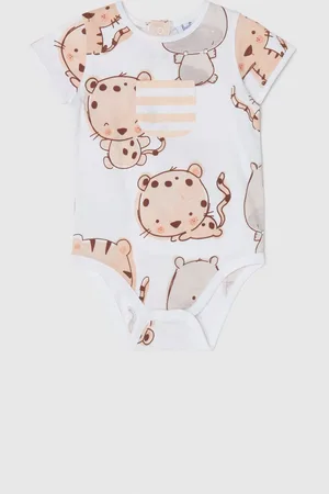 FAGOTTINO Body In Cotone Con Stampa Animaletti E Tasca, Unisex
