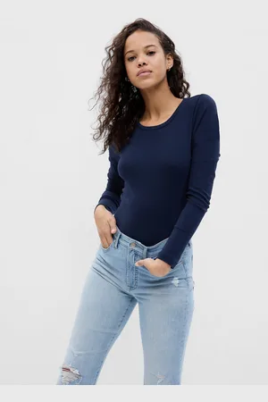 GAP T-shirt A Maniche Lunghe In Cotone E Modal, Donna