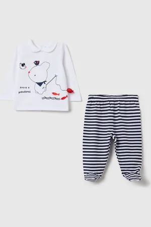 FAGOTTINO Set Top E Ghettine In Cotone Con Ricamo Coniglietto, Unisex