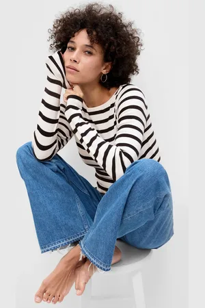 GAP T-shirt A Righe Con Scollo A Barca, Donna