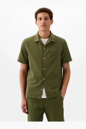 GAP Camicia A Maniche Corte In Lino E Cotone, Uomo