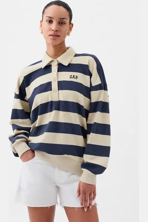 GAP Felpa Over A Righe Con Scollo A Polo, Donna