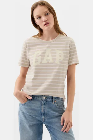 GAP T-shirt A Righe Con Stampa Logo, Donna
