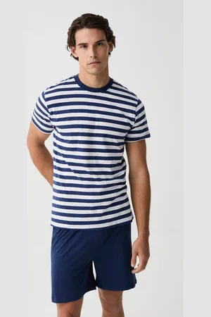 OVS OVS , Pigiama Corto Top Con Fantasia A Righe, Uomo