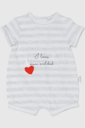 FAGOTTINO Pagliaccetto In Cotone A Righe I Love Mum & Dad, Unisex